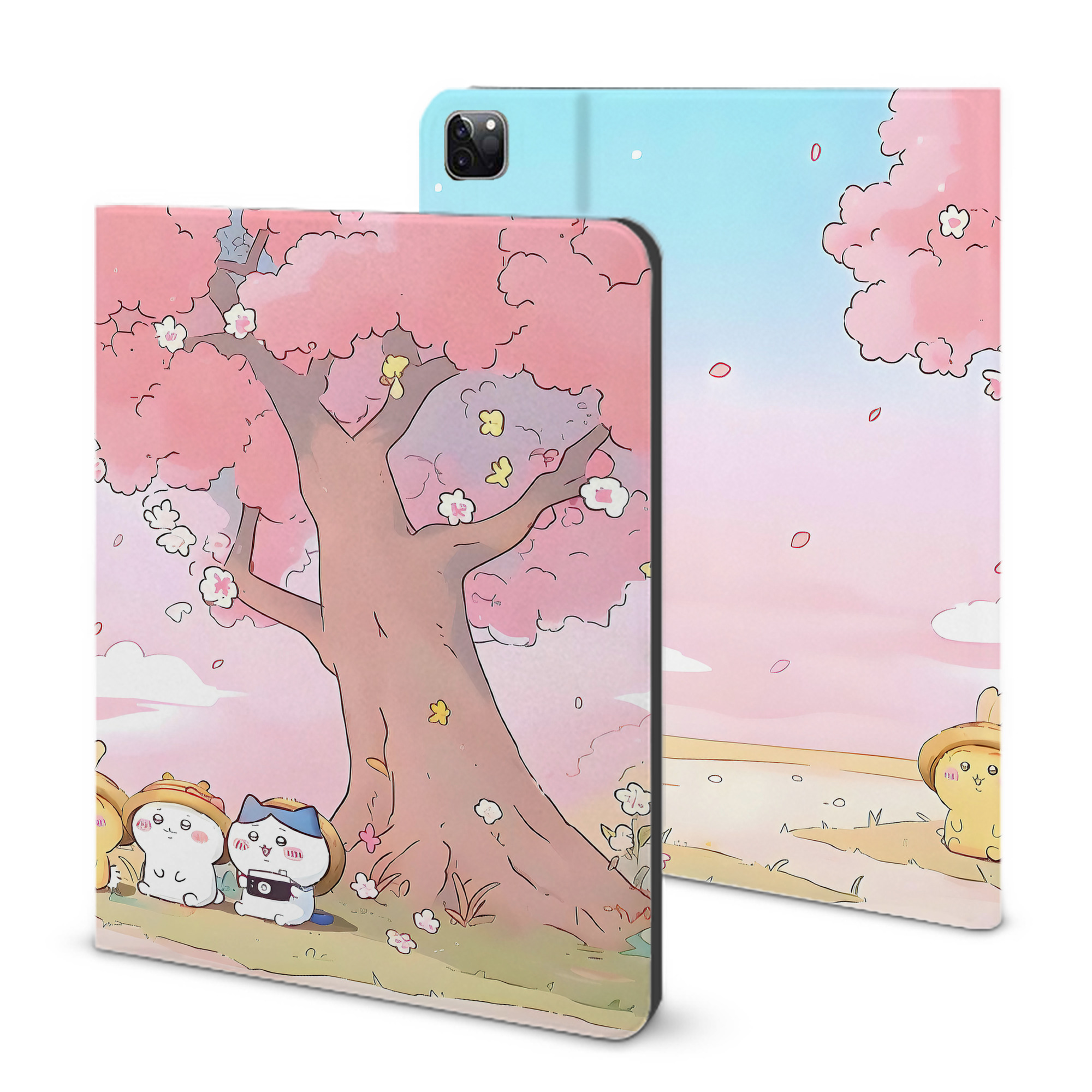 （画像用） ちいかわ Chii-kawa IPad ケース ブック型 PUレザー TPU 耐衝撃 軽量 薄型 ペン収納なし 全面保護 IPad 各モデル対応